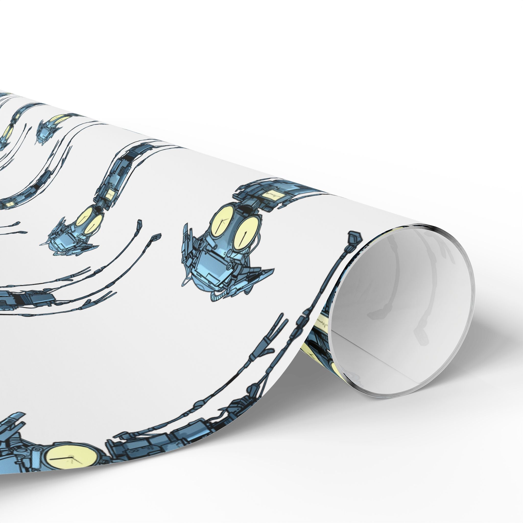 Bl!p the Bot Wrapping Paper — Cute Blue Robot