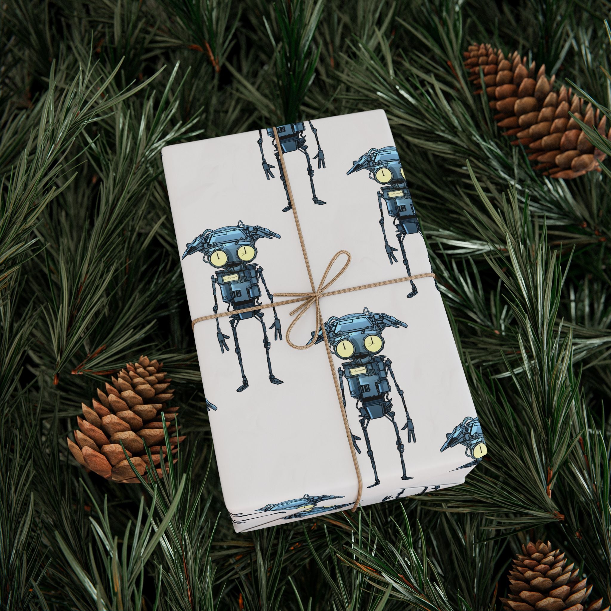 Bl!p the Bot Wrapping Paper — Cute Blue Robot