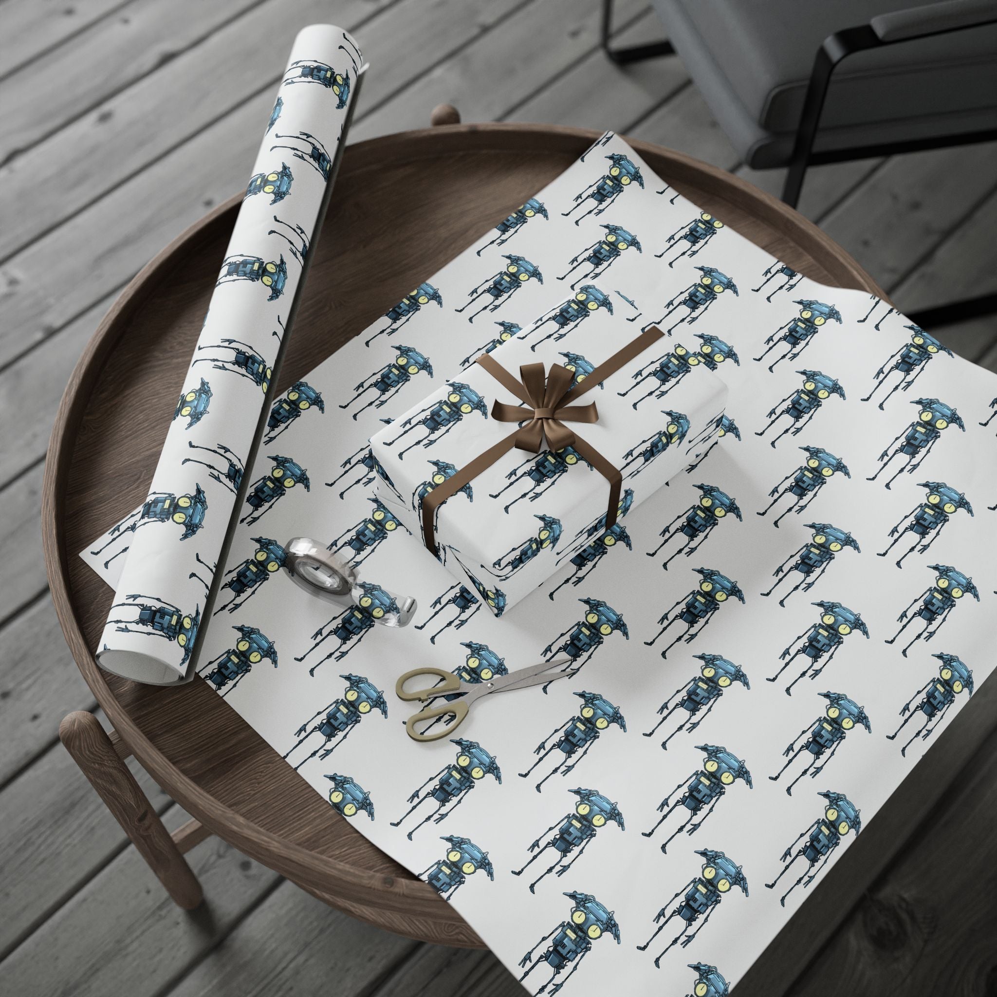 Bl!p the Bot Wrapping Paper — Cute Blue Robot