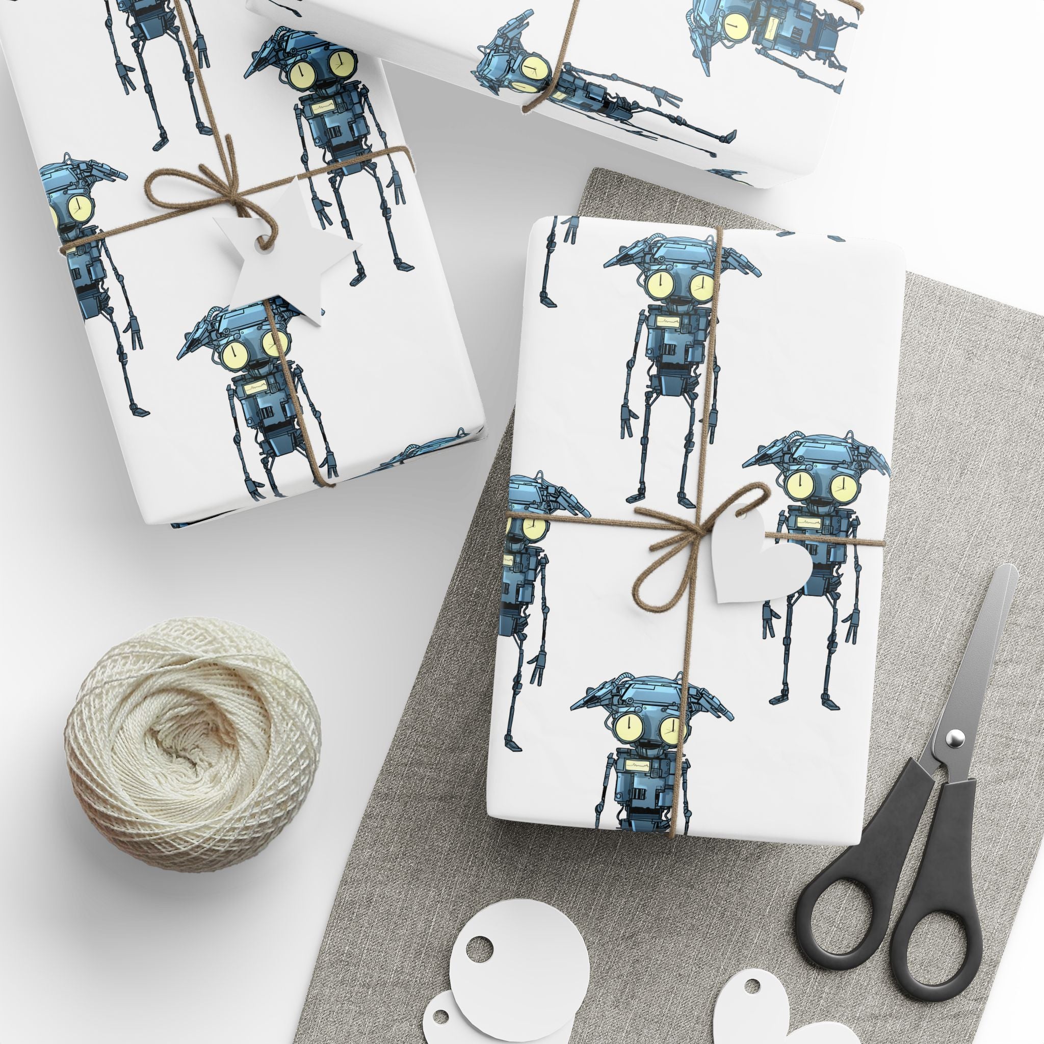Bl!p the Bot Wrapping Paper — Cute Blue Robot