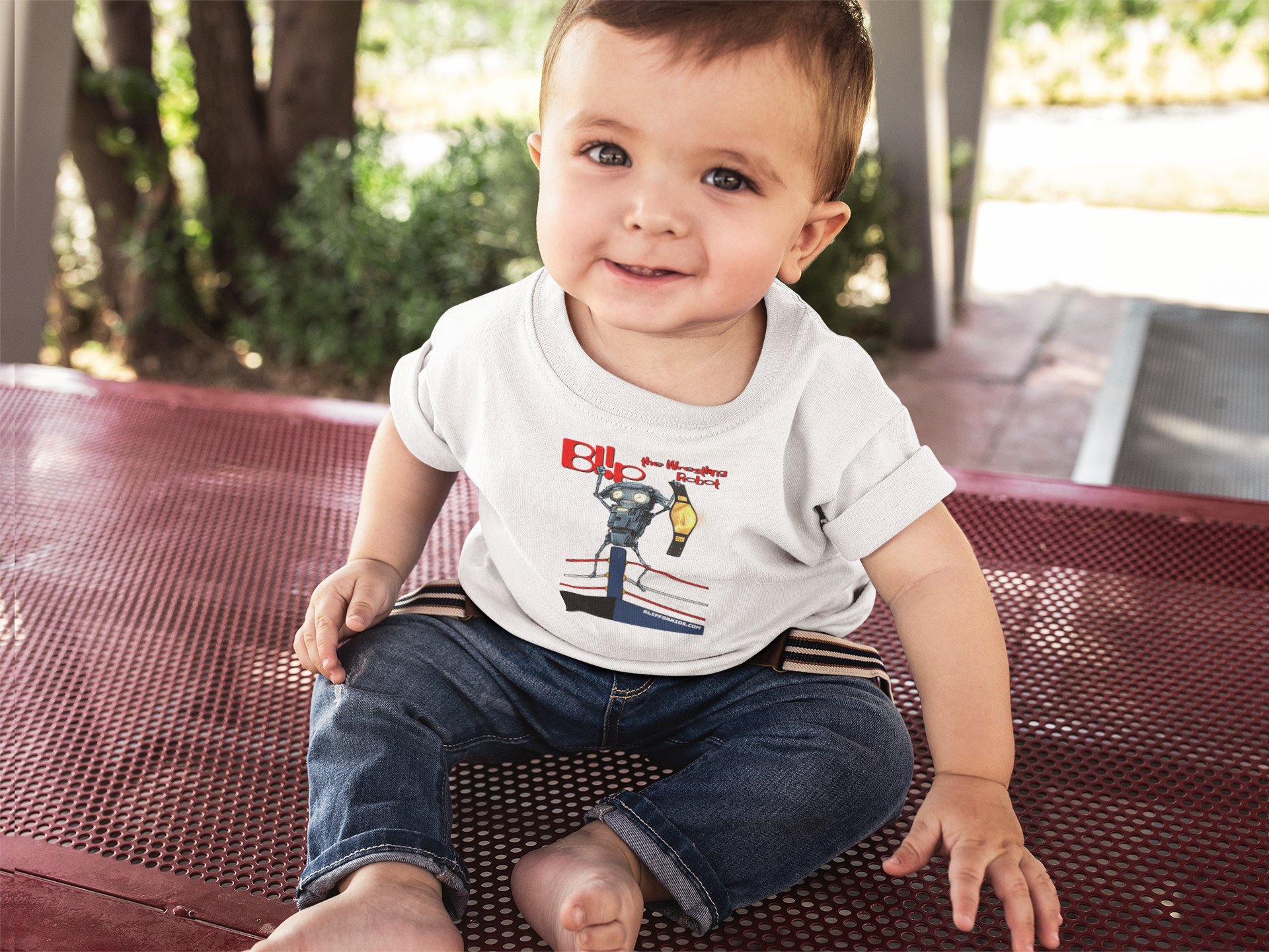 BL!P the Bot™ - Funny Wrestling Robot - Infant Graphic Tee - Fun & Playful Design for Kids