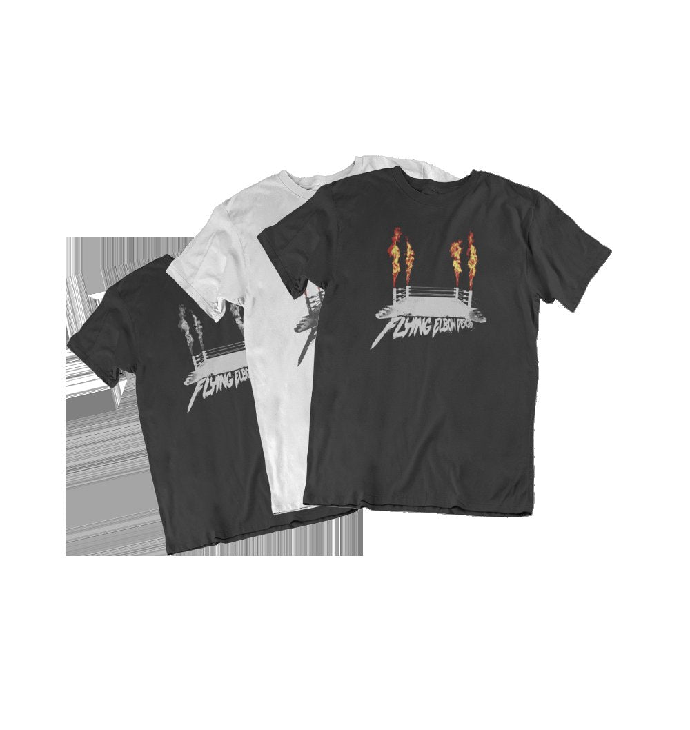 pyro flames pro wrestling ring teeshirt