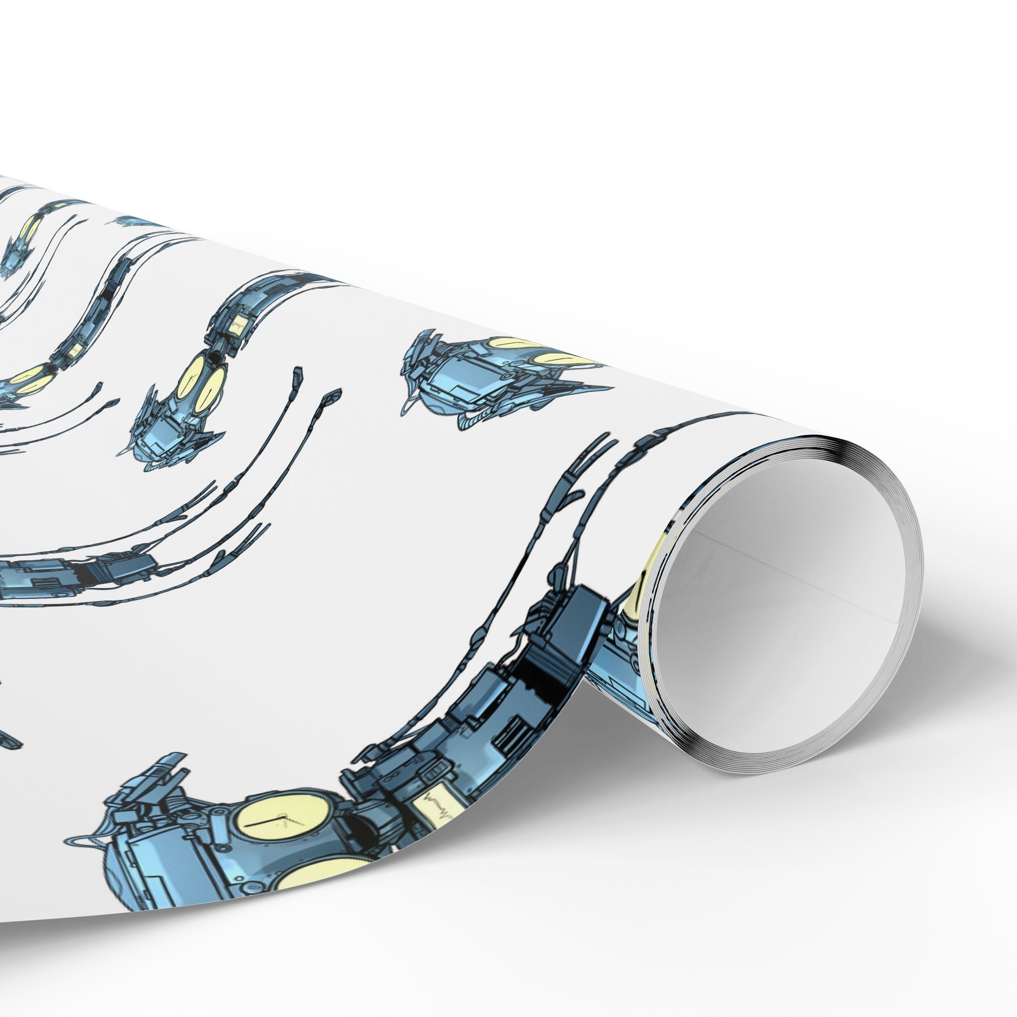 Bl!p the Bot  Wrapping Paper — Cute Blue Robot