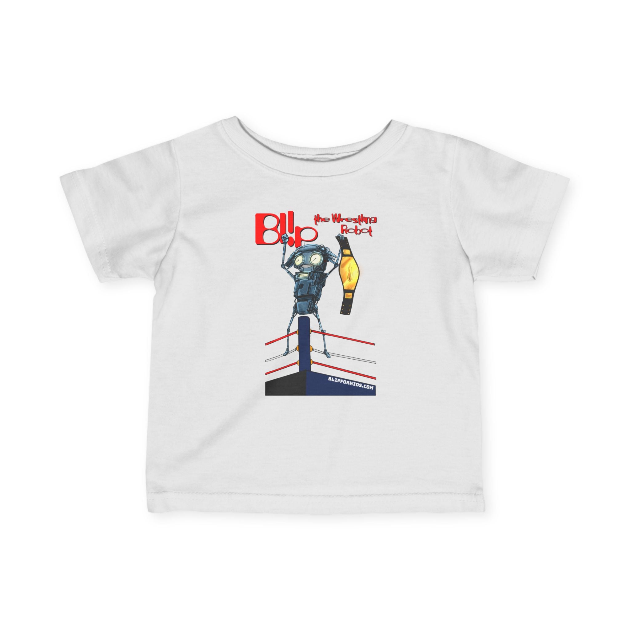 BL!P the Bot™ - Funny Wrestling Robot - Infant Graphic Tee - Fun & Playful Design for Kids