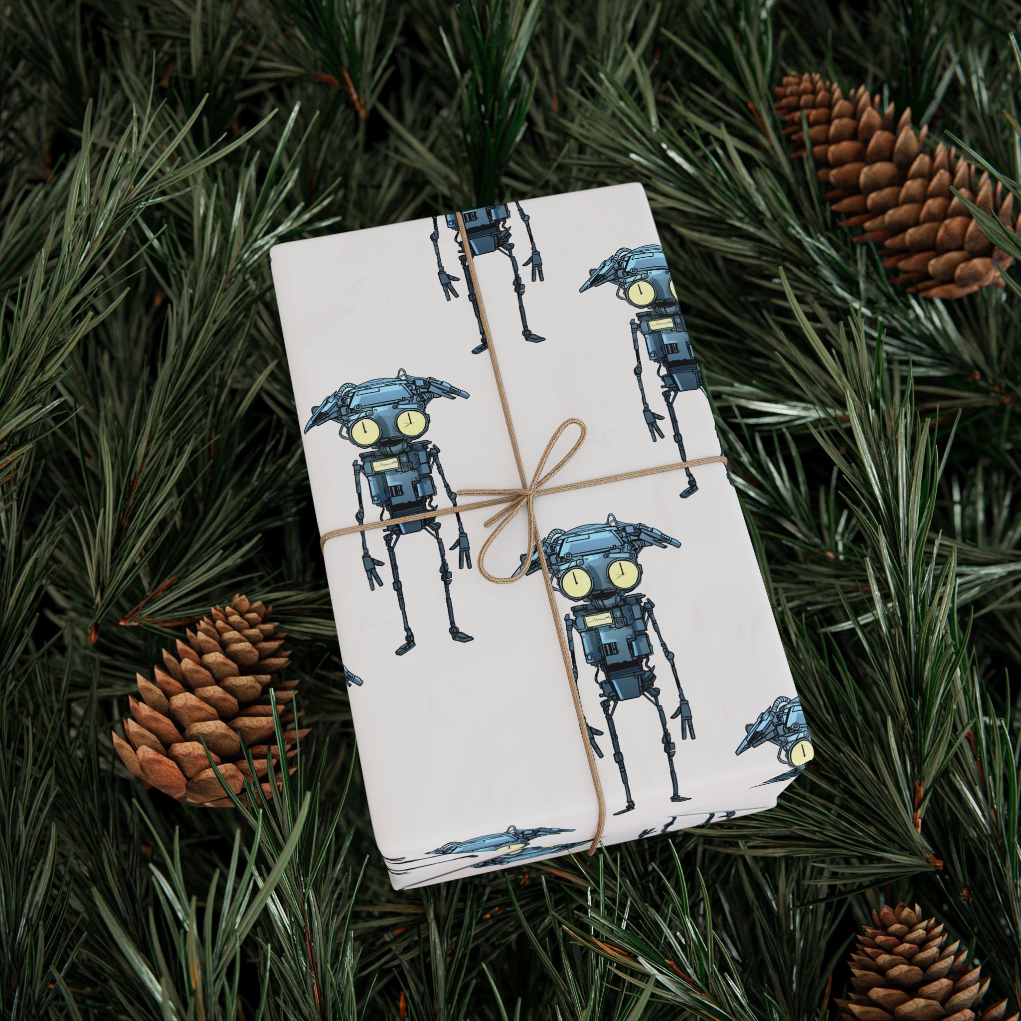 Bl!p the Bot  Wrapping Paper — Cute Blue Robot