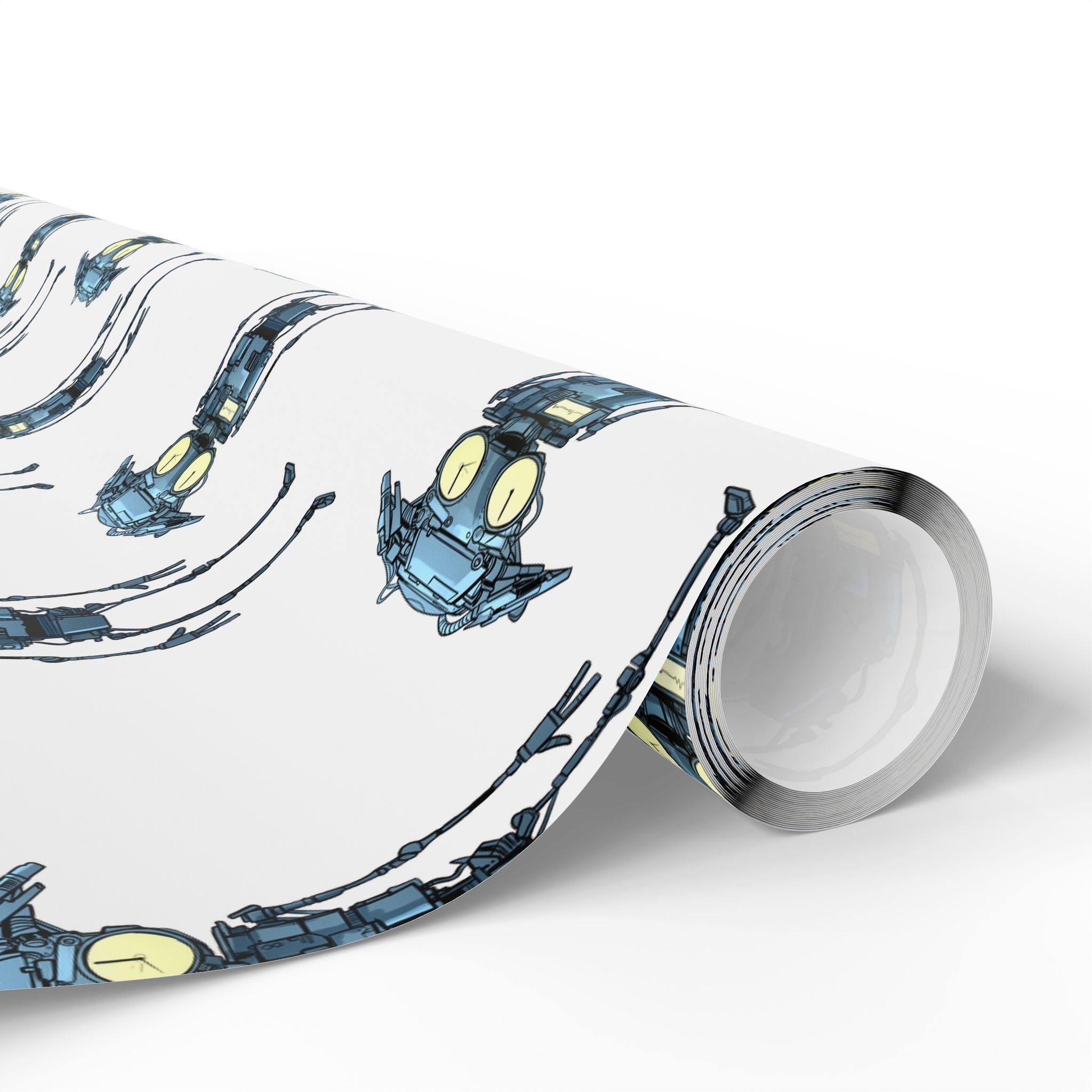 Bl!p the Bot  Wrapping Paper — Cute Blue Robot