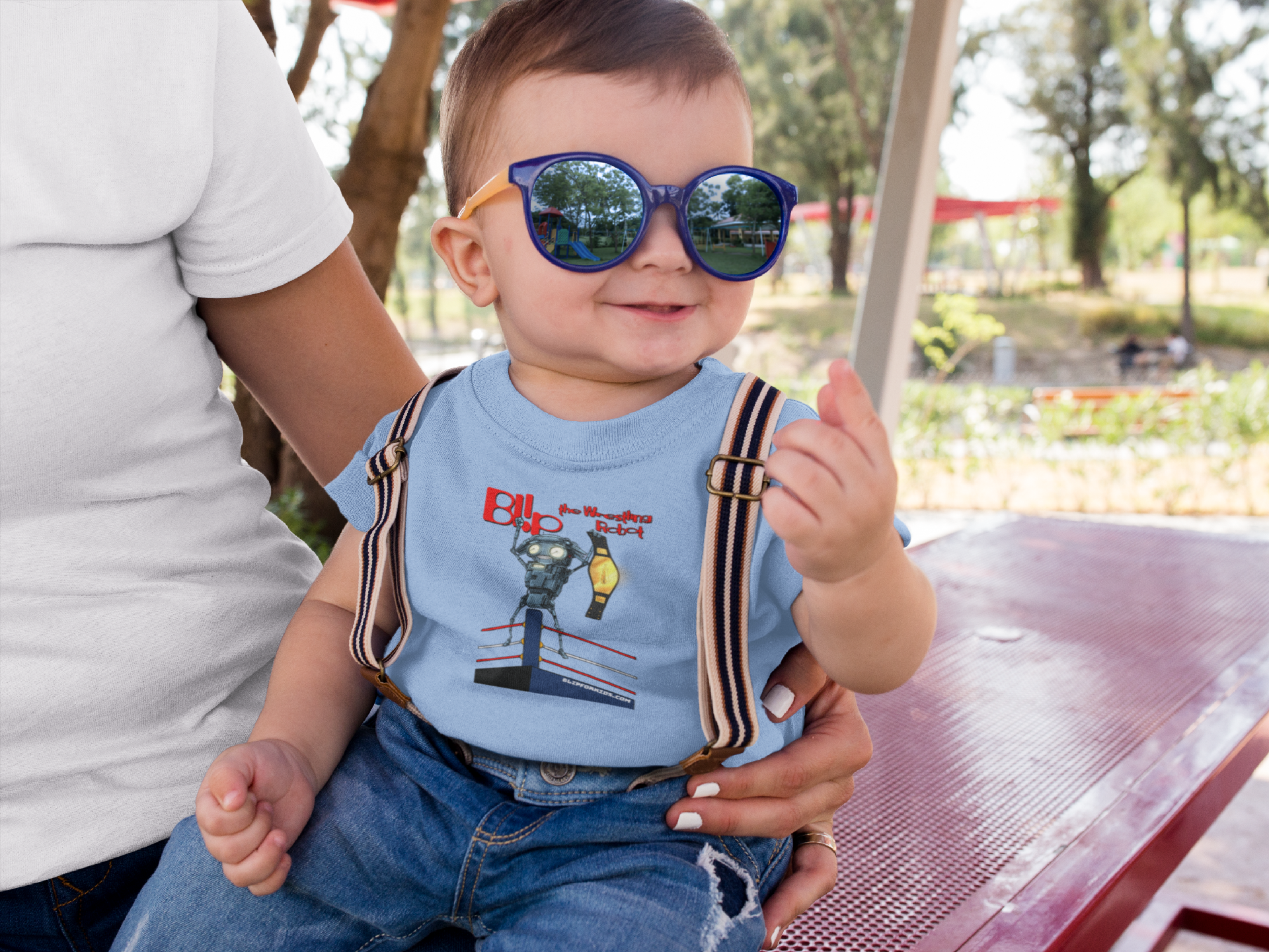 BL!P the Bot™ - Funny Wrestling Robot - Infant Graphic Tee - Fun & Playful Design for Kids